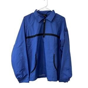 Nike Vintage Men's Size Medium 1/4 Zip Blue Nylon Blend Windbreaker Jacket Logo